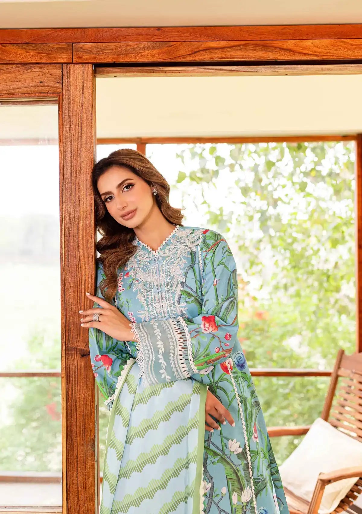Sable Vogue Shiree Lawn'24 SSC-05 Flower Of Paradise - Mohsin Saeed Fabrics