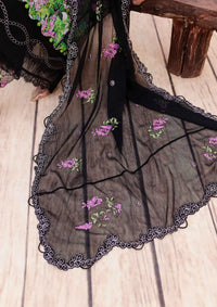 Sable Vogue Shiree Lawn'24 SSC-06 Black Iris - Mohsin Saeed Fabrics