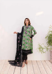 Sable Vogue Shiree Lawn'24 SSC-06 Black Iris - Mohsin Saeed Fabrics