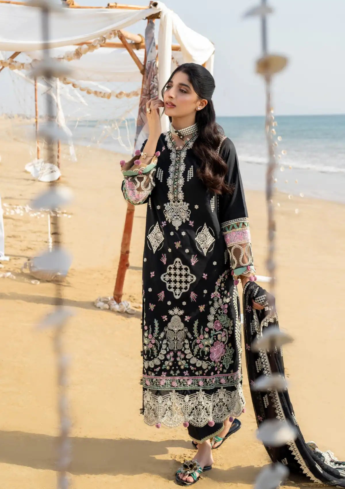 Saagar by Aabyaan Embroidered Lawn Suit Unstitched 3 Piece ABY25SL AS-08 Talia - Summer Collection main image 1