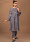 Safwa Summer Pret'24 2 Pcs P000394-GREY - Mohsin Saeed Fabrics