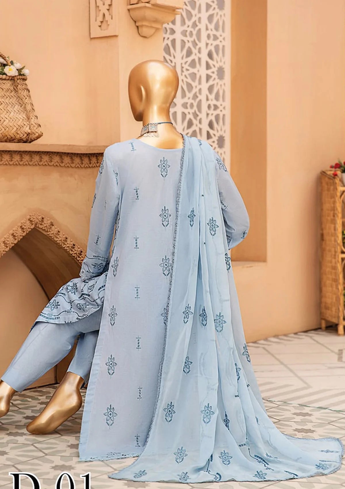 Saleeqah By KZ Lawn'24 Vol-08 D-01 - Mohsin Saeed Fabrics