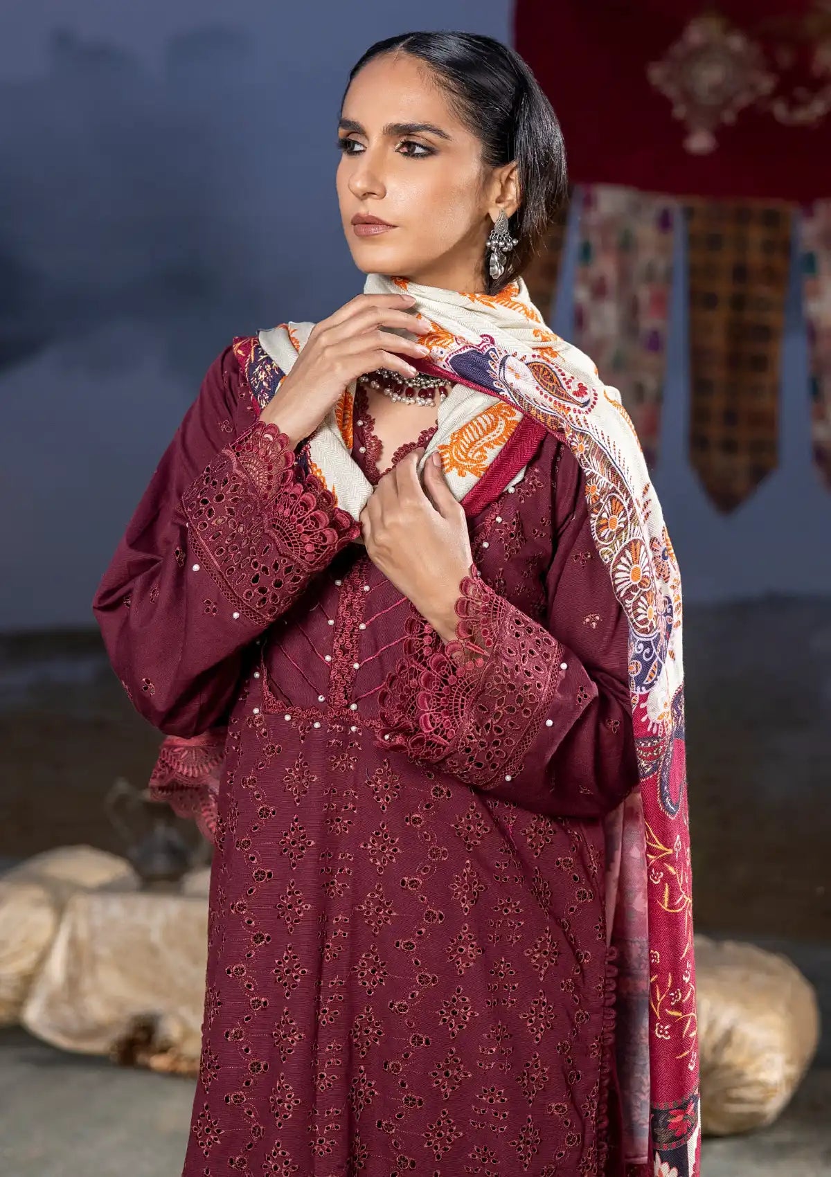 Saraab By Panache Emb Khaddar'23 A-10 - Mohsin Saeed Fabrics