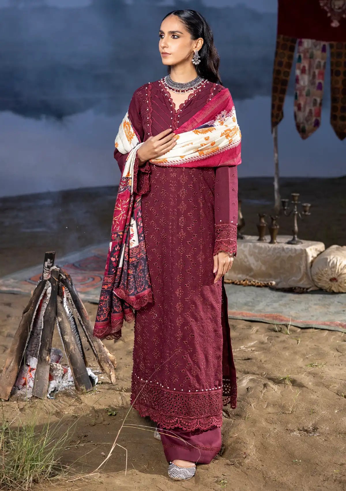 Saraab By Panache Emb Khaddar'23 A-10 - Mohsin Saeed Fabrics