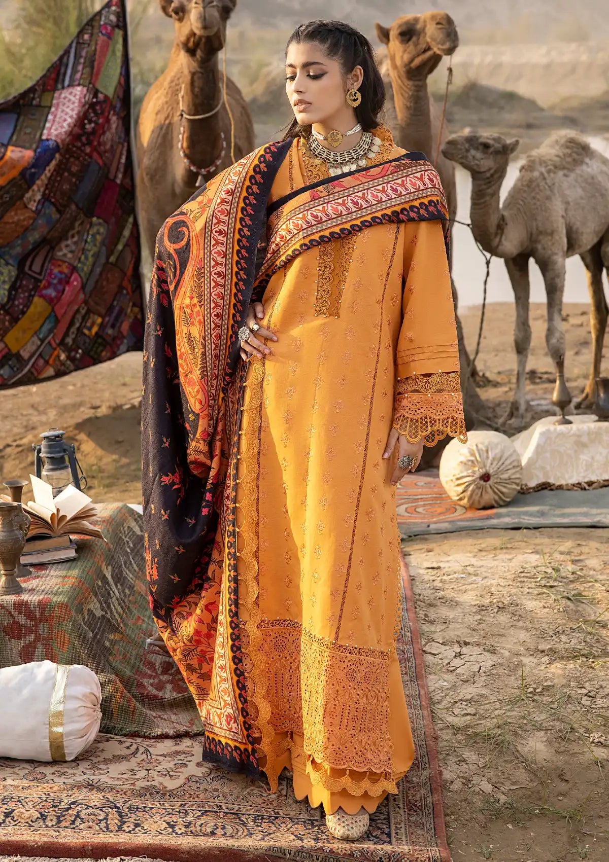 Saraab By Panache Emb Khaddar'23 A-07 - Mohsin Saeed Fabrics