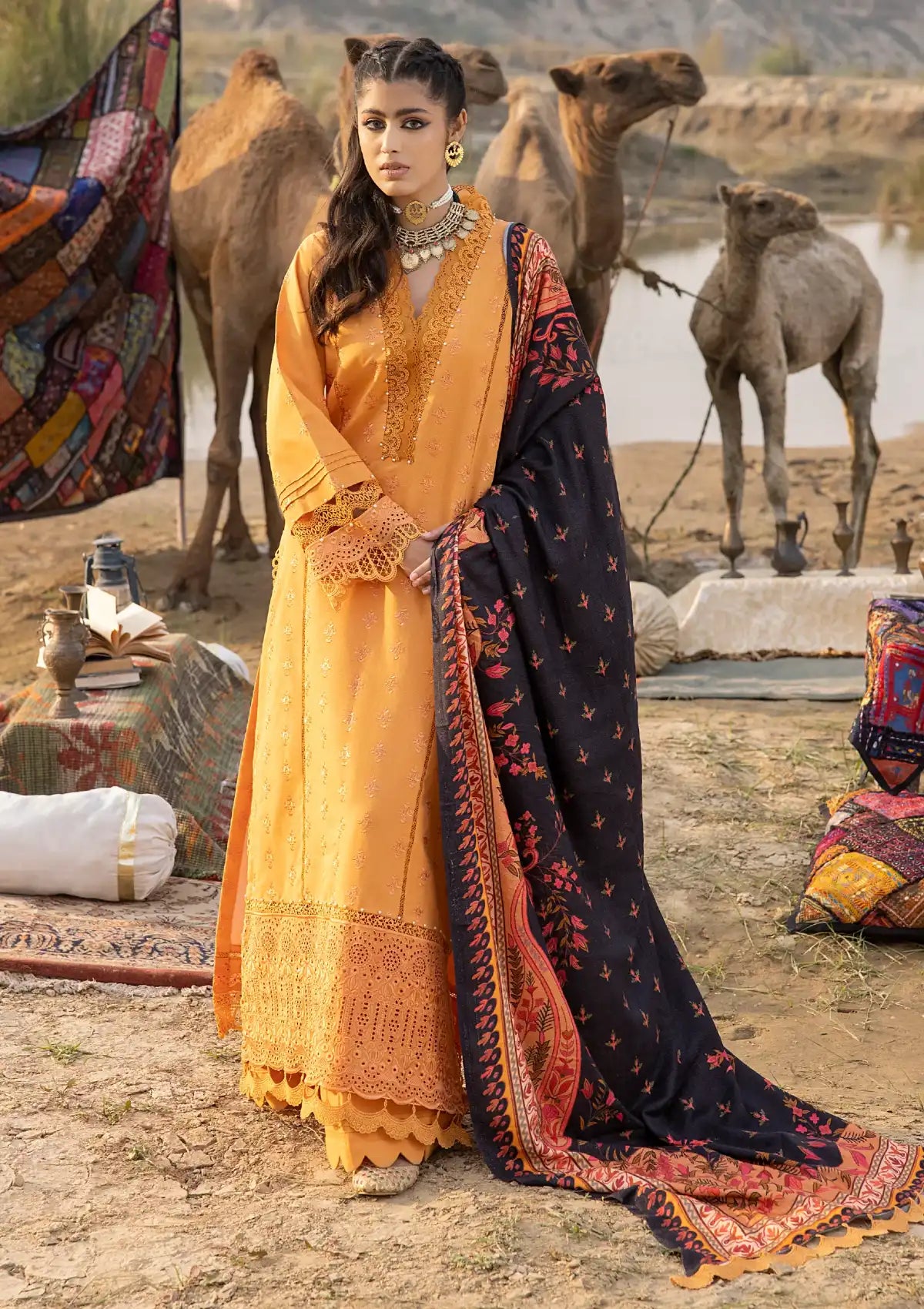 Saraab By Panache Emb Khaddar'23 A-07 - Mohsin Saeed Fabrics