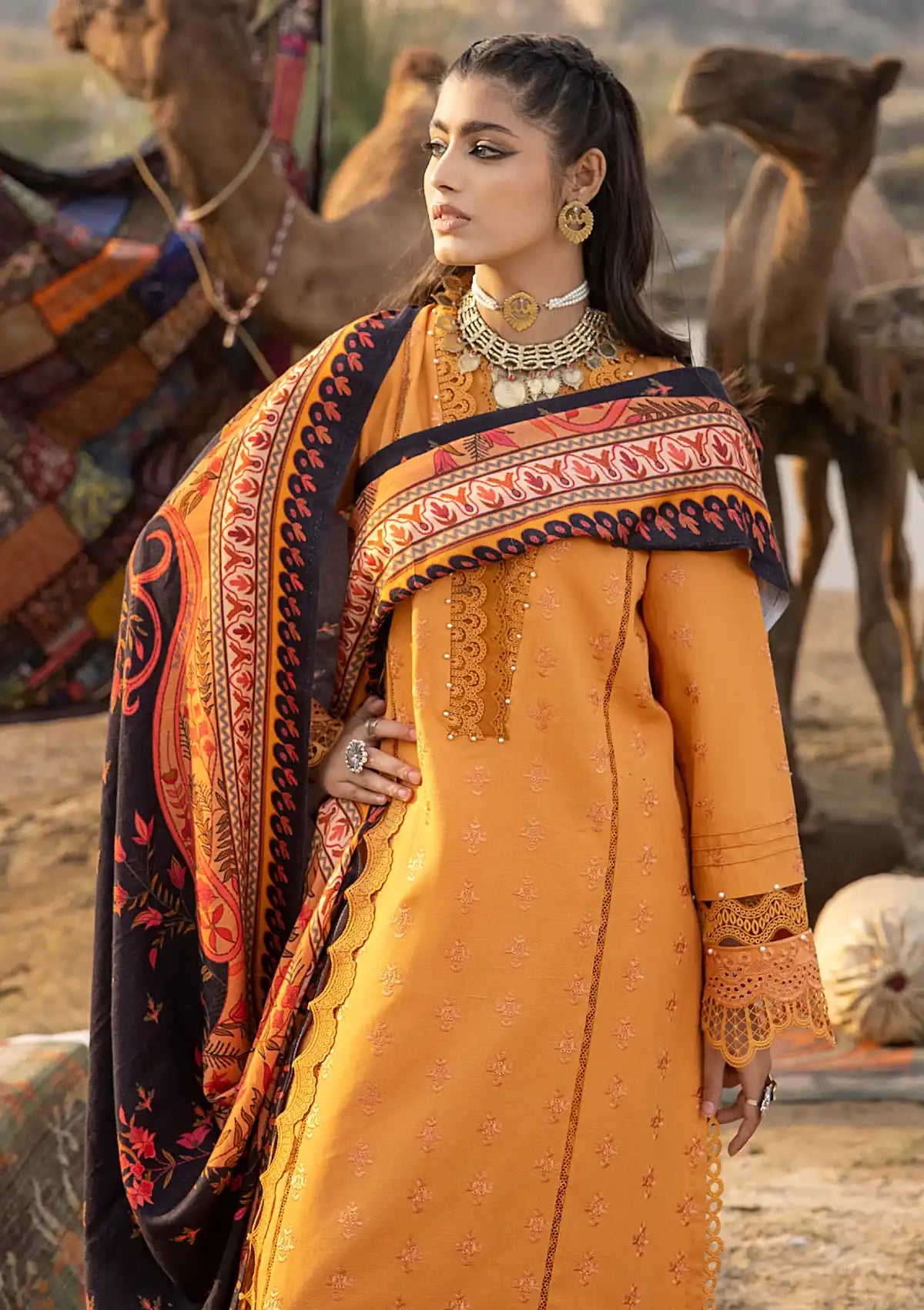 Saraab By Panache Emb Khaddar'23 A-07 - Mohsin Saeed Fabrics