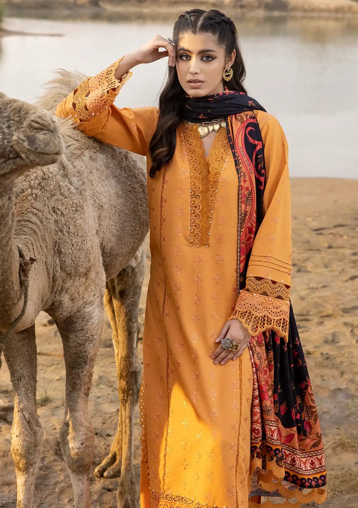 Saraab By Panache Emb Khaddar'23 A-07 - Mohsin Saeed Fabrics