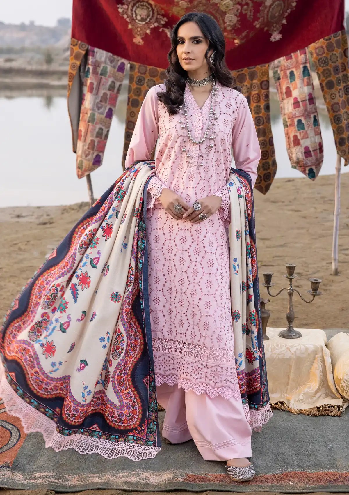 Saraab By Panache Emb Khaddar'23 A-08 - Mohsin Saeed Fabrics