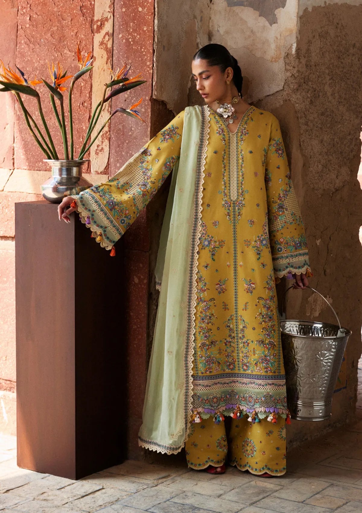 Hussain Rehar Zan Luxury Lawn'26 -Sari