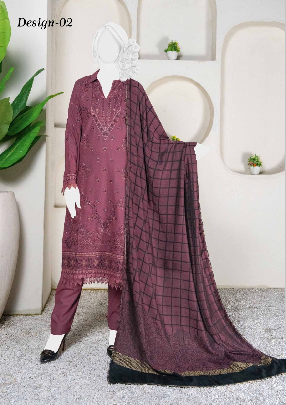 Sehra Emb Zari Peach'24 D-02