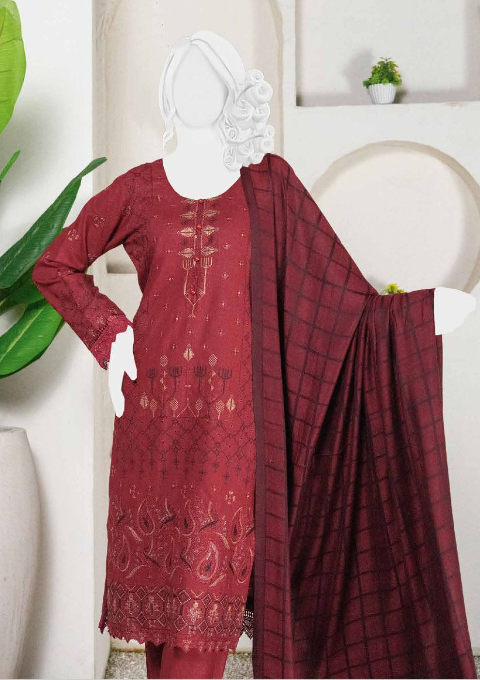 Sehra Emb Zari Peach'24 D-04