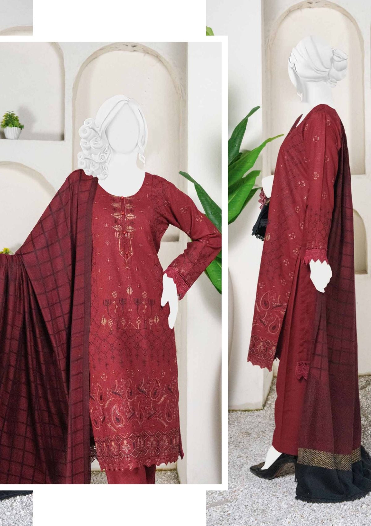 Sehra Emb Zari Peach'24 D-04