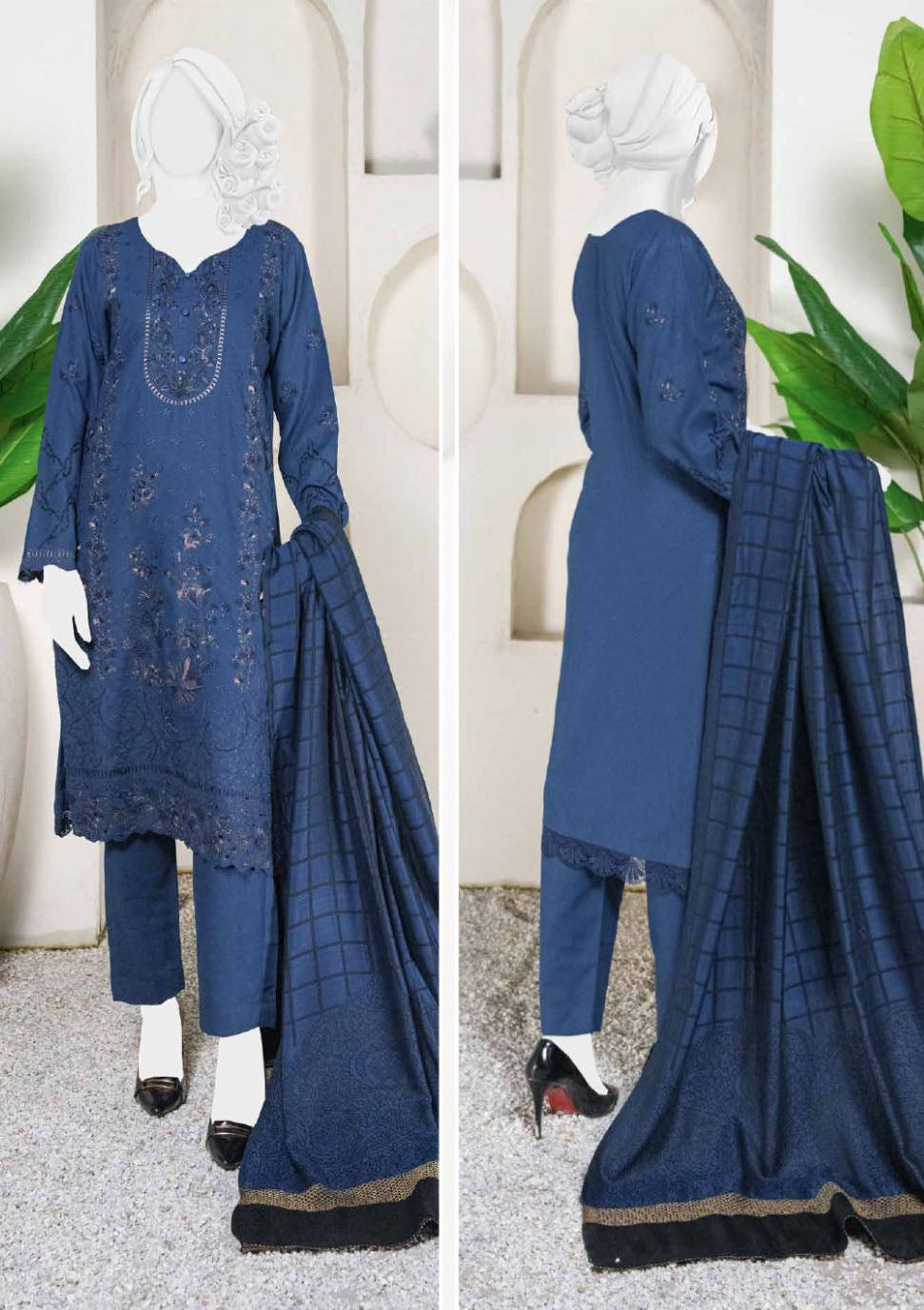 Sehra Emb Zari Peach'24 D-05