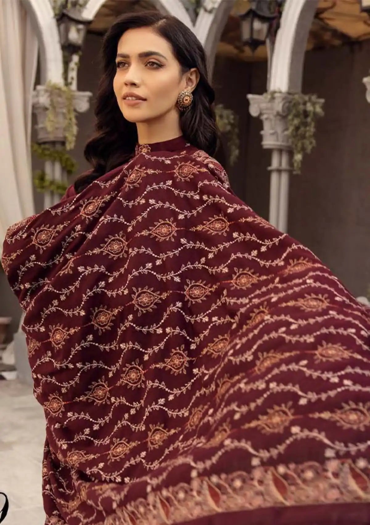 Shaista Silver Emb Peach'23 D-549 - Mohsin Saeed Fabrics