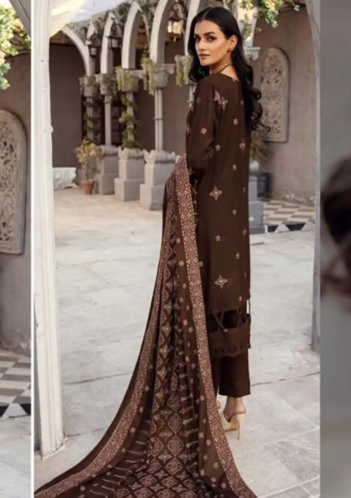 Shaista Silver Emb Peach'23 D-559 - Mohsin Saeed Fabrics