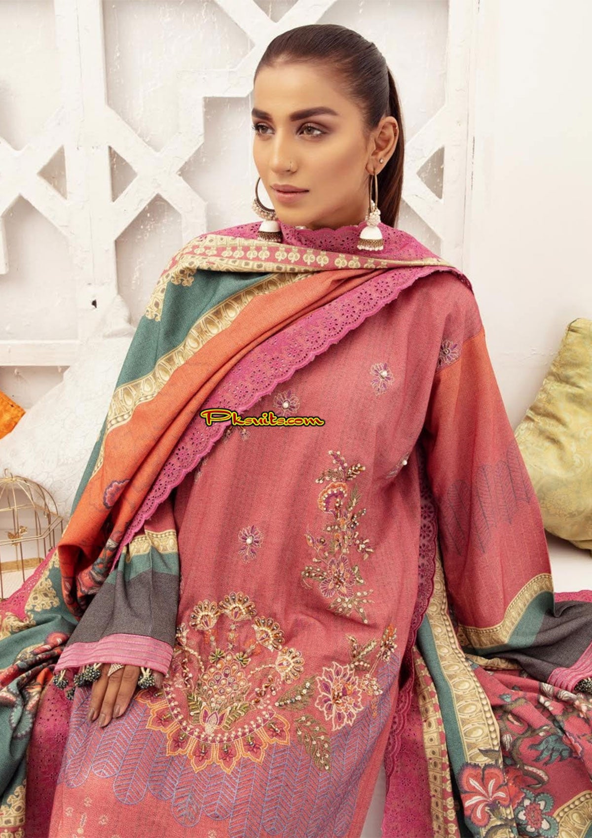 Shaista Handmade Dhanak'21 D-823 - Mohsin Saeed Fabrics