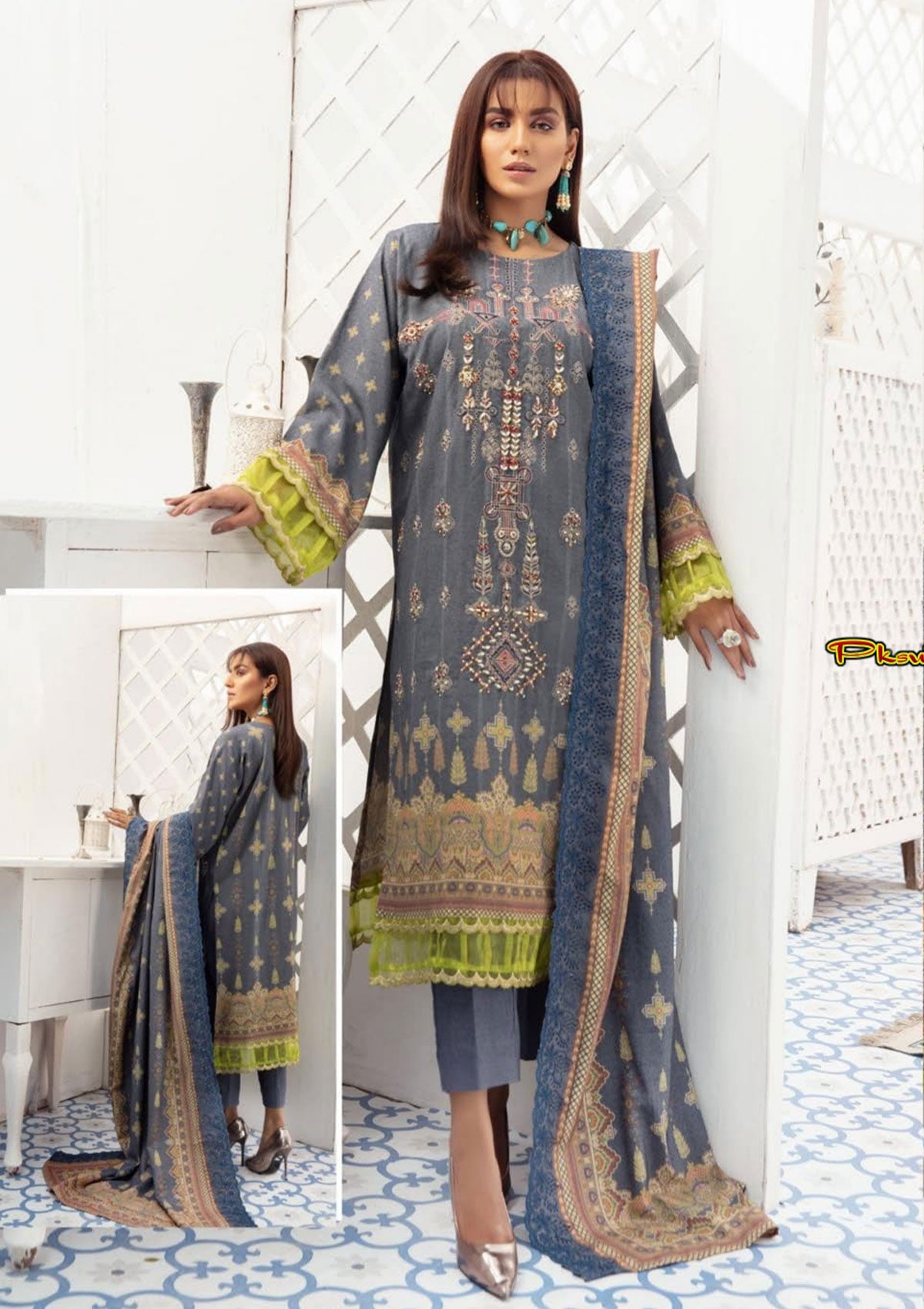 Shaista Handmade Dhanak'21 D-834 - Mohsin Saeed Fabrics