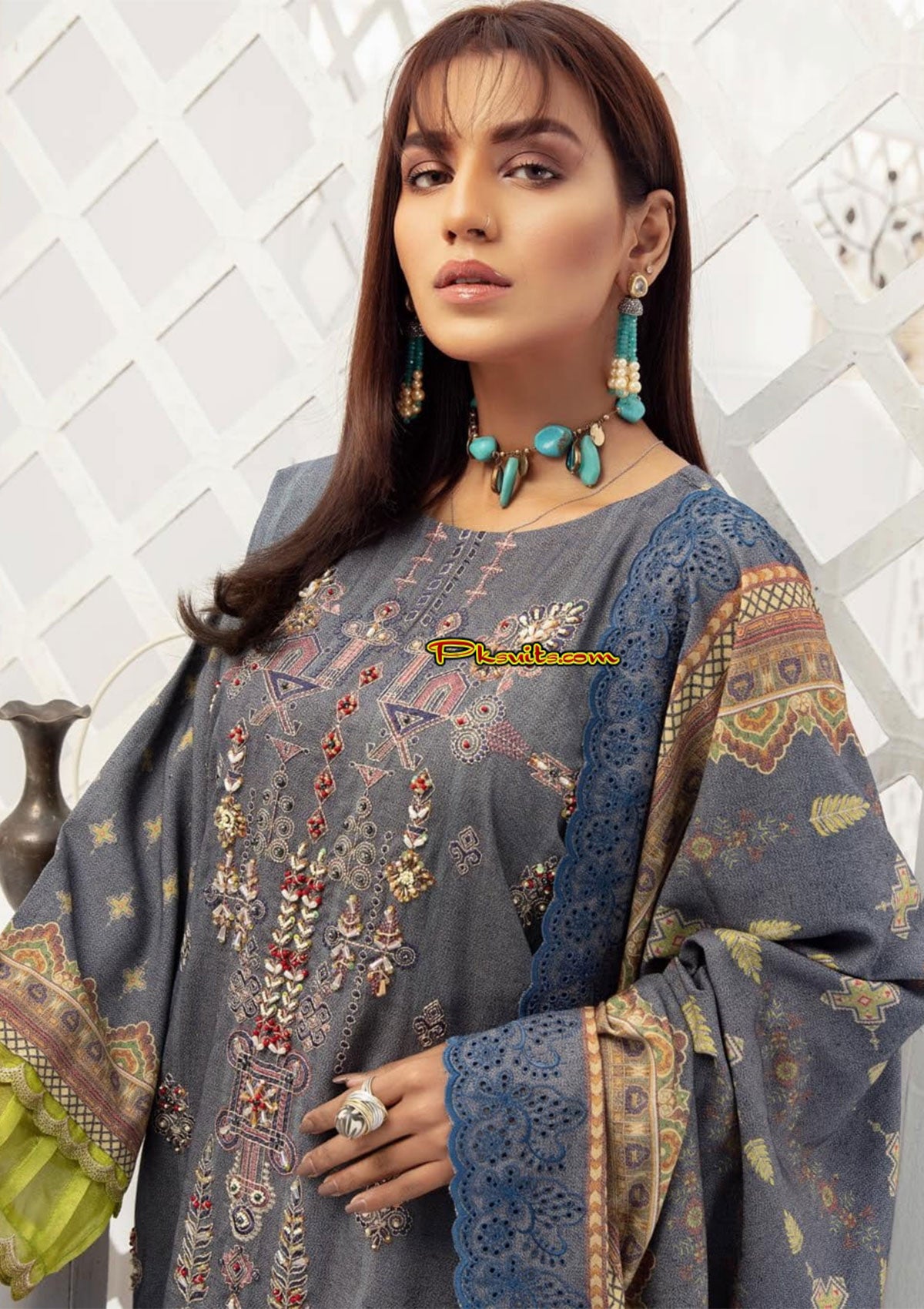 Shaista Handmade Dhanak'21 D-834 - Mohsin Saeed Fabrics