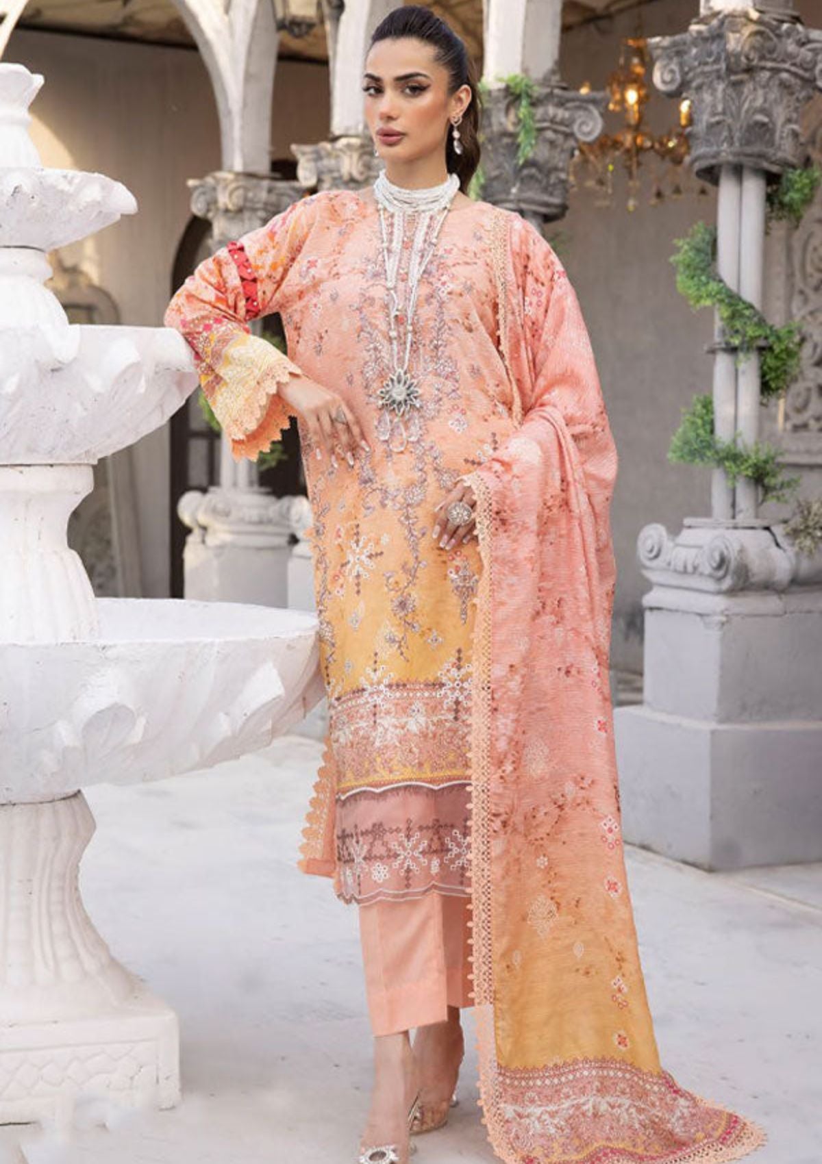 Shaista Maira Emb Karandi'23 D-177 - Mohsin Saeed Fabrics