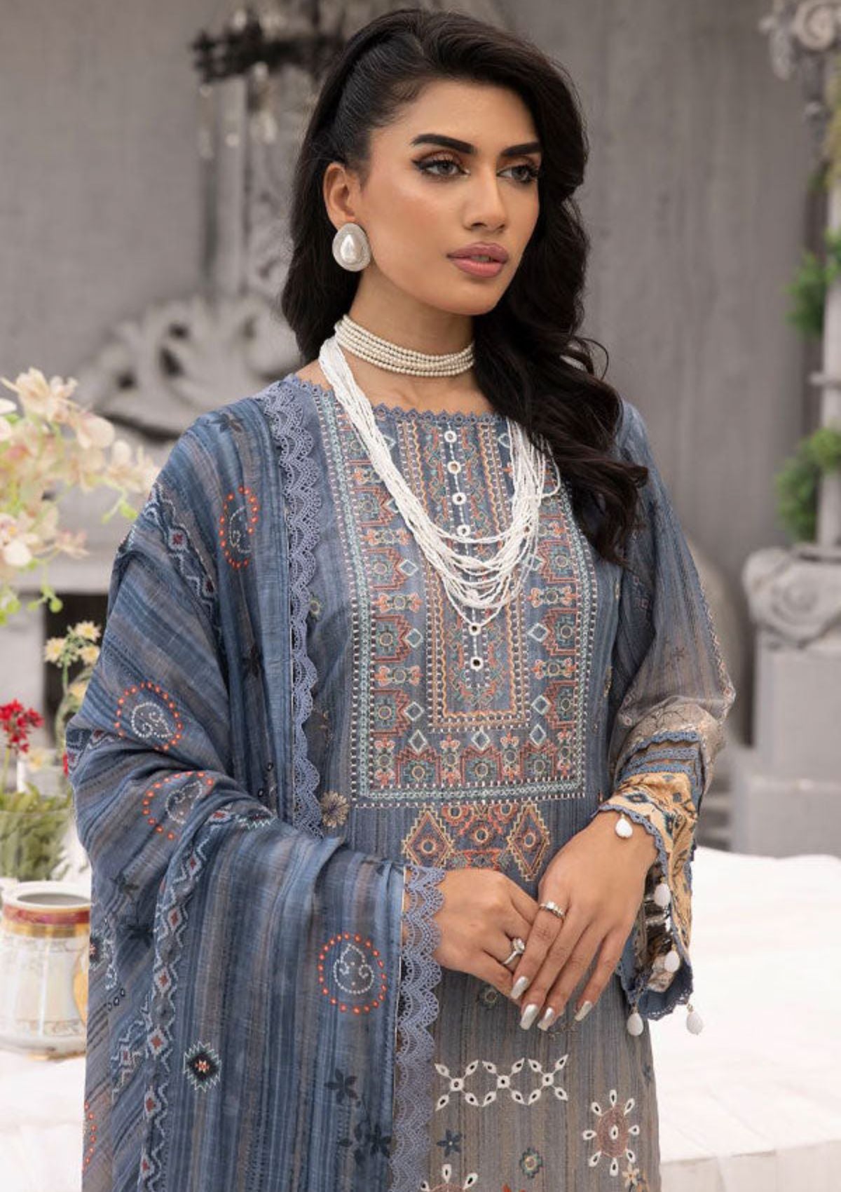 Shaista Maira Emb Karandi'23 D-178 - Mohsin Saeed Fabrics