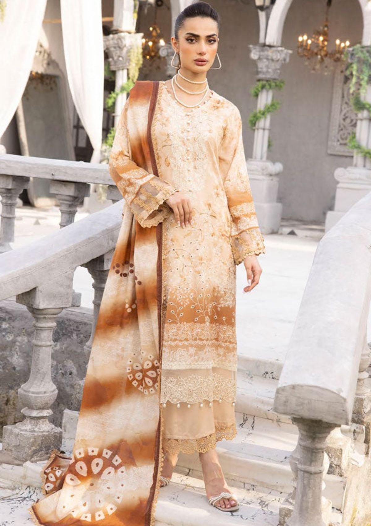 Shaista Maira Emb Karandi'23 D-181 - Mohsin Saeed Fabrics