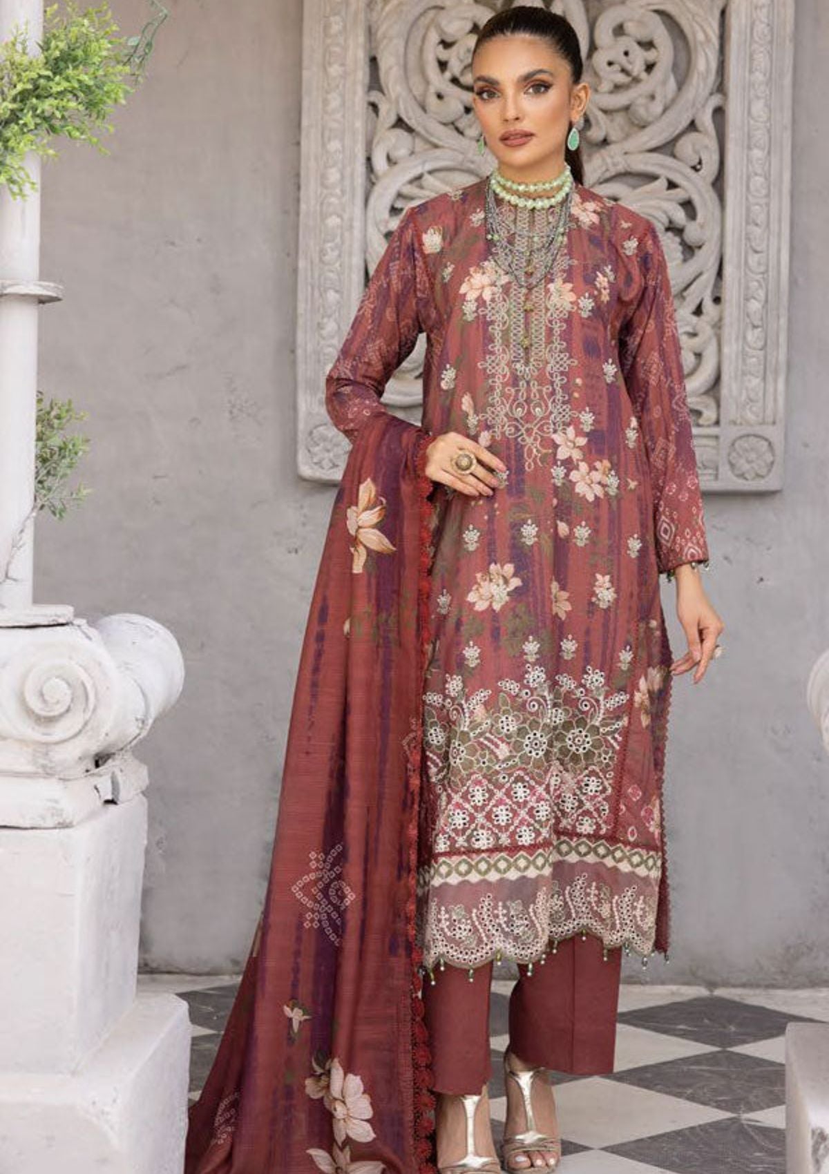 Shaista Maira Emb Karandi'23 D-185 - Mohsin Saeed Fabrics