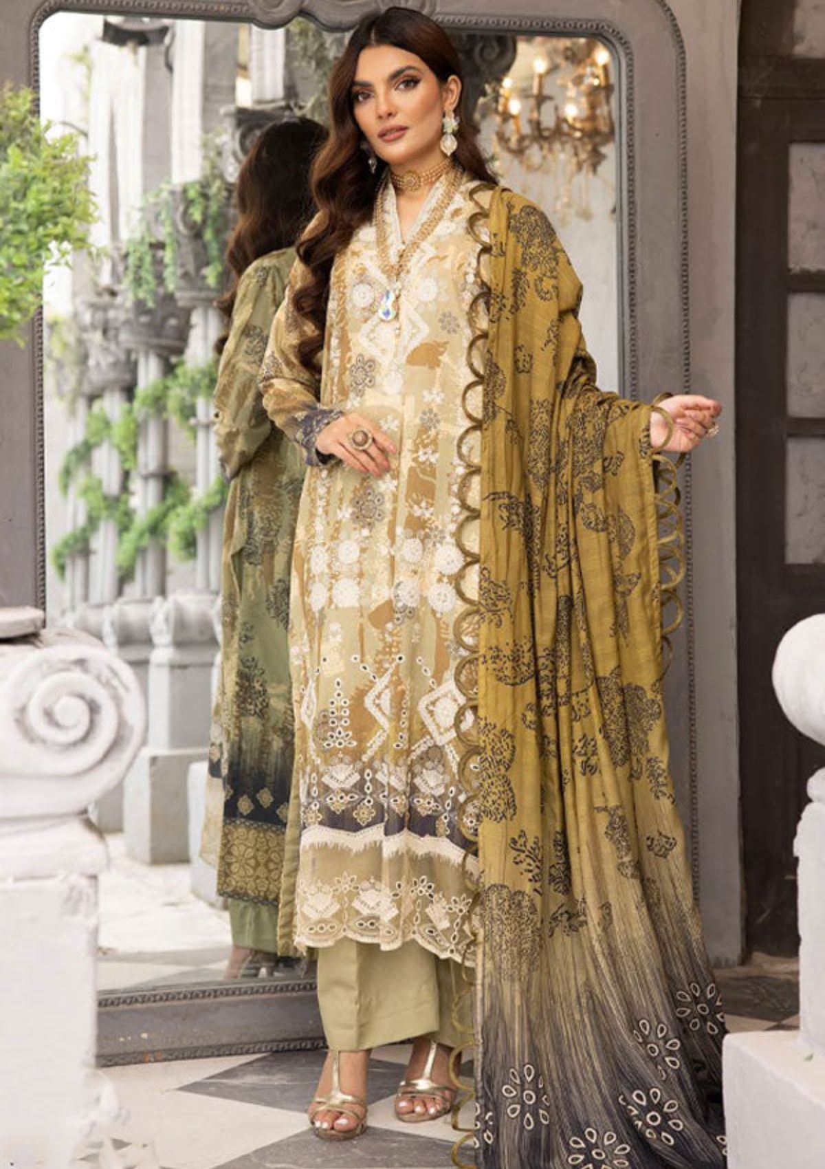 Shaista Maira Emb Karandi'23 D-187 - Mohsin Saeed Fabrics