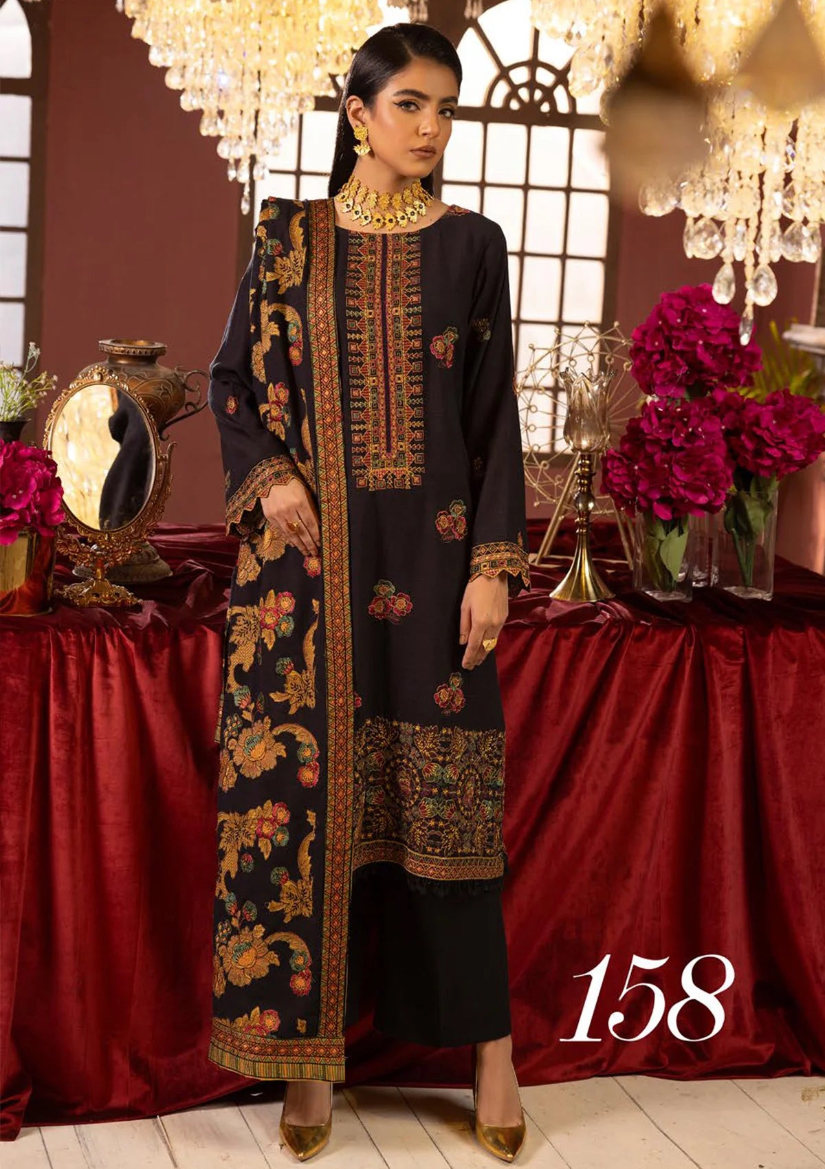 Shaista Premium Emb Karandi'23 D-158 - Mohsin Saeed Fabrics