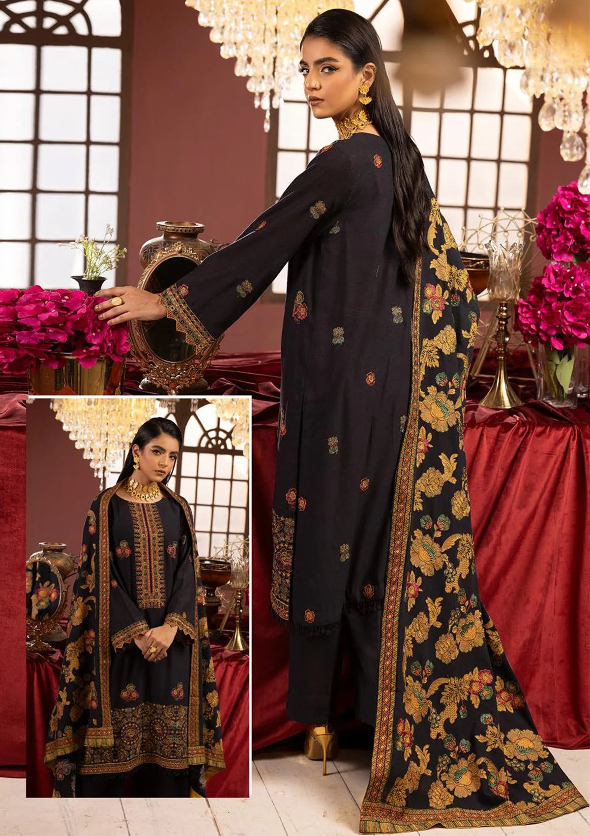 Shaista Premium Emb Karandi'23 D-158 - Mohsin Saeed Fabrics