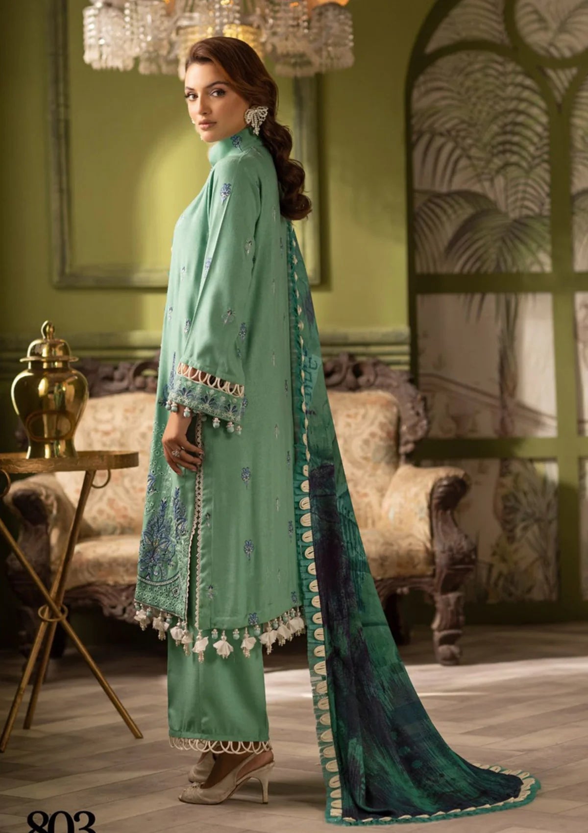 Shaista Supreme Premium Emb Peach'24 D-803