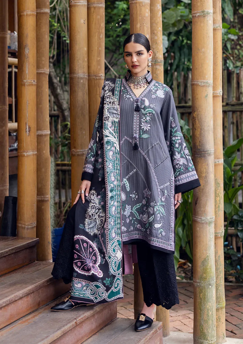 Mushq Hemline Symphony Karandi'25 D-05 Silver Mist