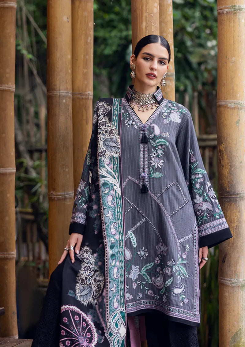 Mushq Hemline Symphony Karandi'25 D-05 Silver Mist