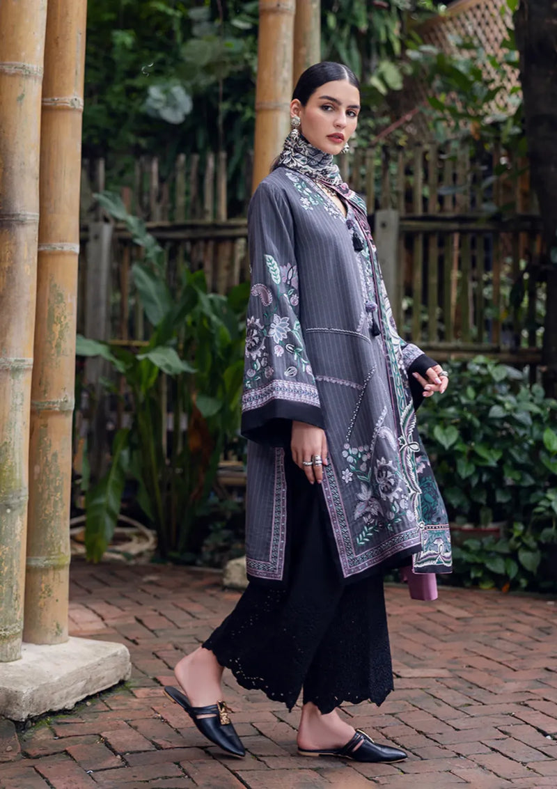 Mushq Hemline Symphony Karandi'25 D-05 Silver Mist