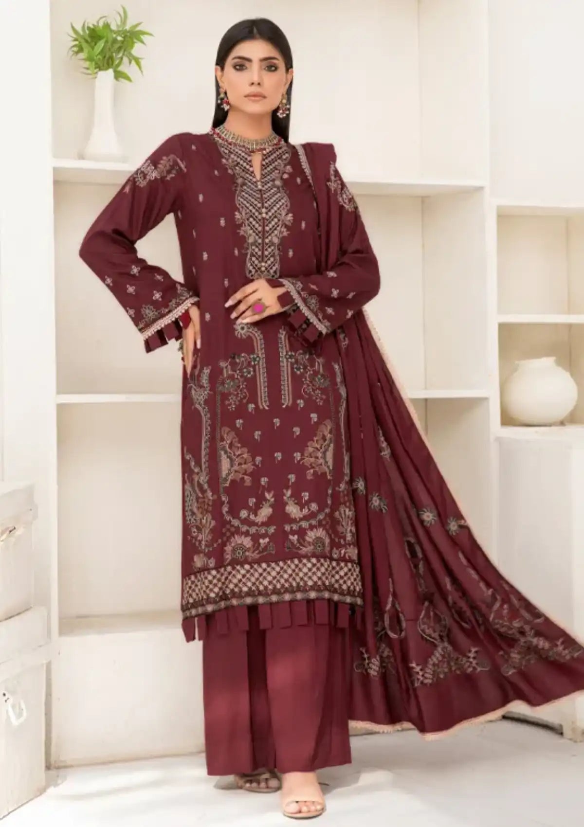 Smile Husn-e-Jadwa Luxury Shawl'23 D-1245 - Mohsin Saeed Fabrics