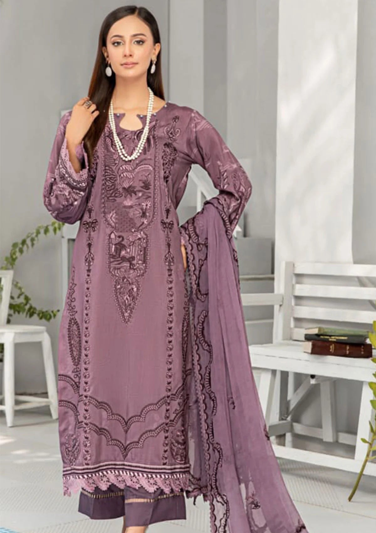 Smile Luxury Emb Viscose'23 D-1201 - Mohsin Saeed Fabrics