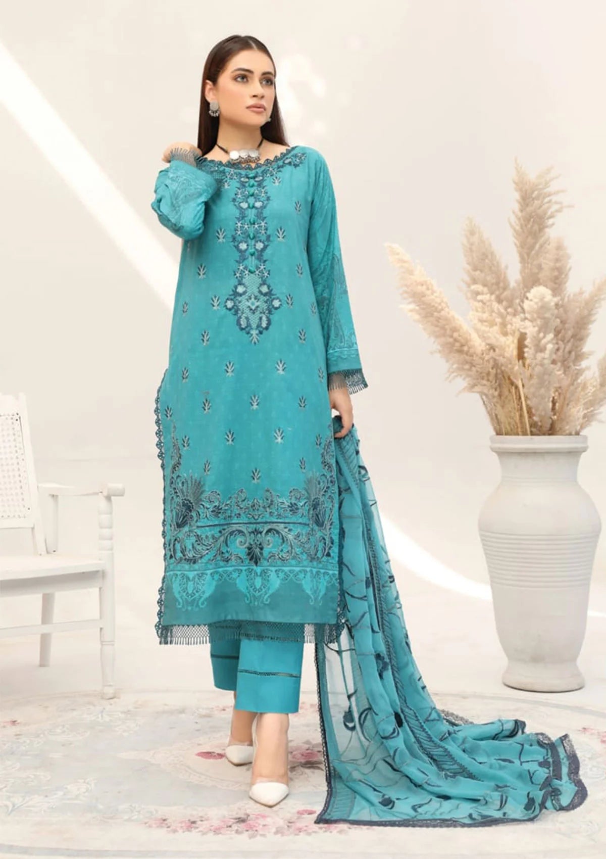 Smile Luxury Lawn'23 Vol-05 D-1103 - Mohsin Saeed Fabrics