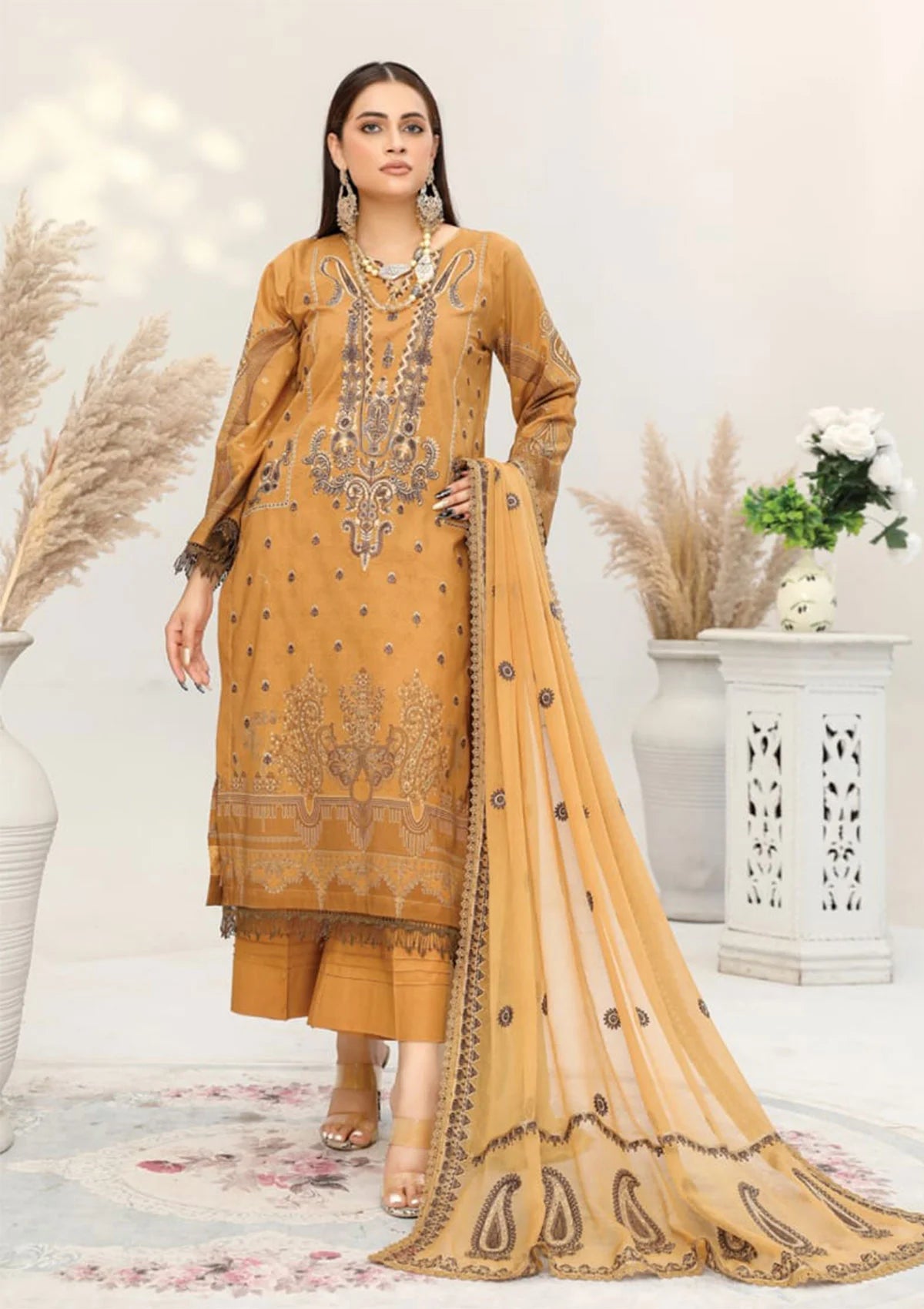 Smile Luxury Lawn'23 Vol-05 D-1108 - Mohsin Saeed Fabrics