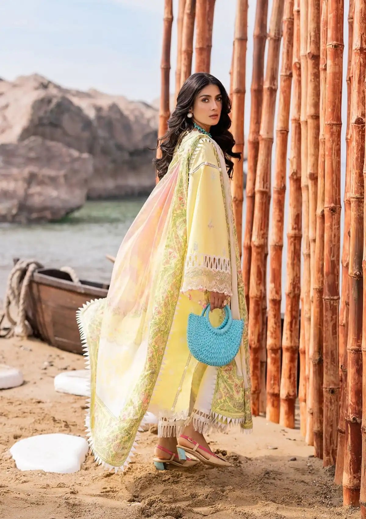 Siraa By Sadaf Fawad Khan Lawn'24 AMANI-A - Mohsin Saeed Fabrics