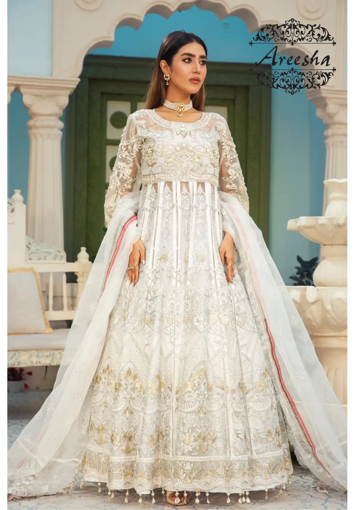 Areesha Luxury Festive'23 Vol-17 D-02 SNOW WHITE