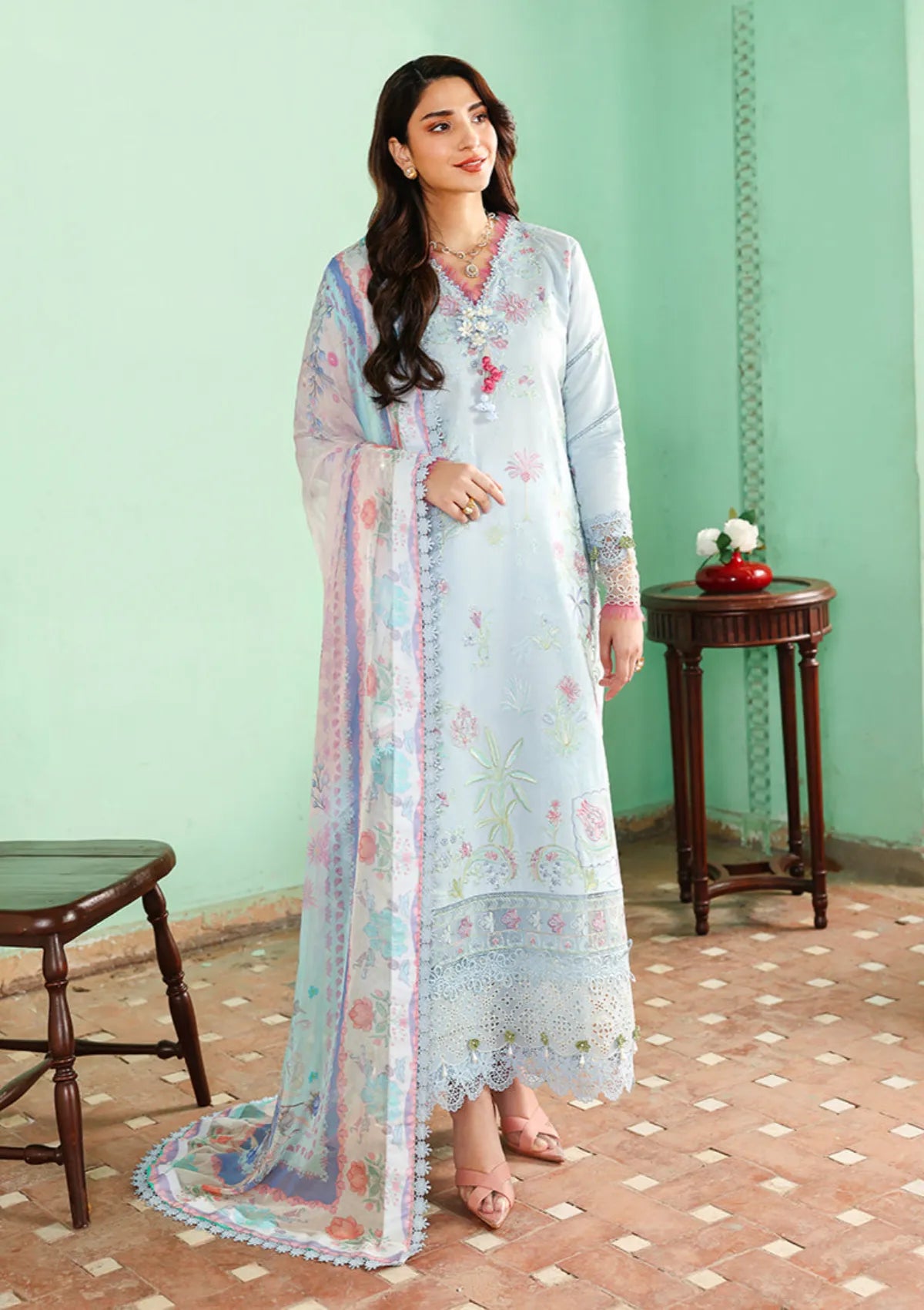 Roheenaz Summer Reverie Luxury Lawn'26 D-210 Solenne