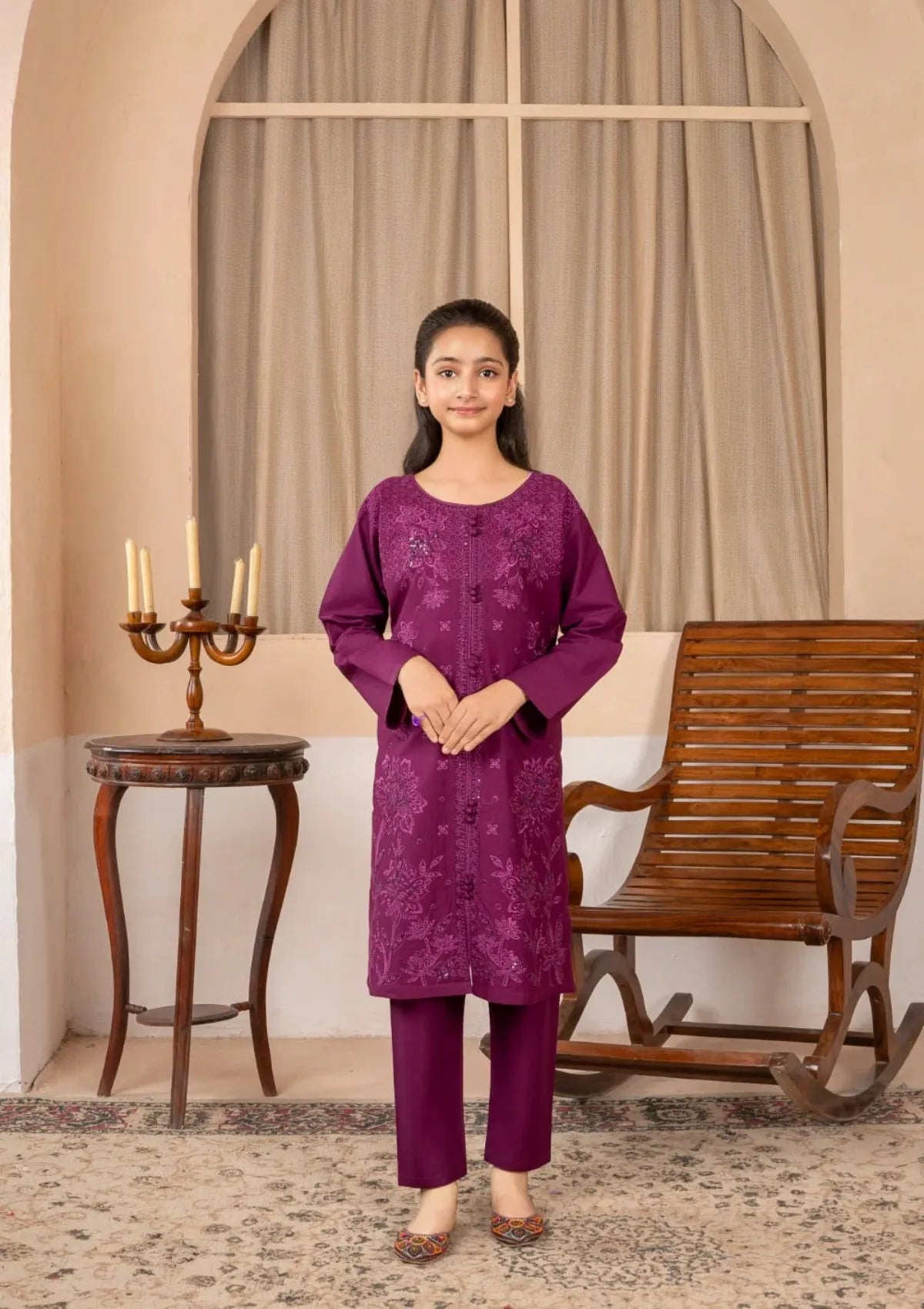 Kids Casual By Khayat Purple Heart - 2Pc
