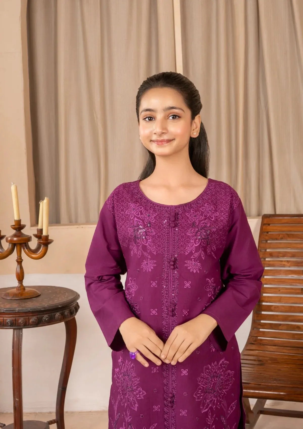 Kids Casual By Khayat Purple Heart - 2Pc