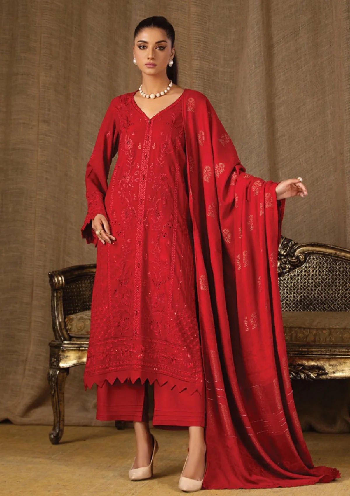 Tehzeeb Emb Leather Peach'23 Vol-06 TL-133 - Mohsin Saeed Fabrics