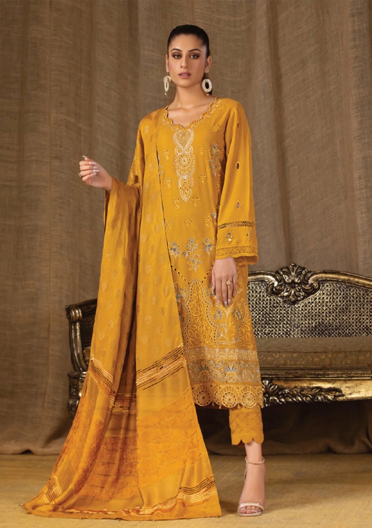 Tehzeeb Emb Leather Peach'23 Vol-06 TL-134 - Mohsin Saeed Fabrics