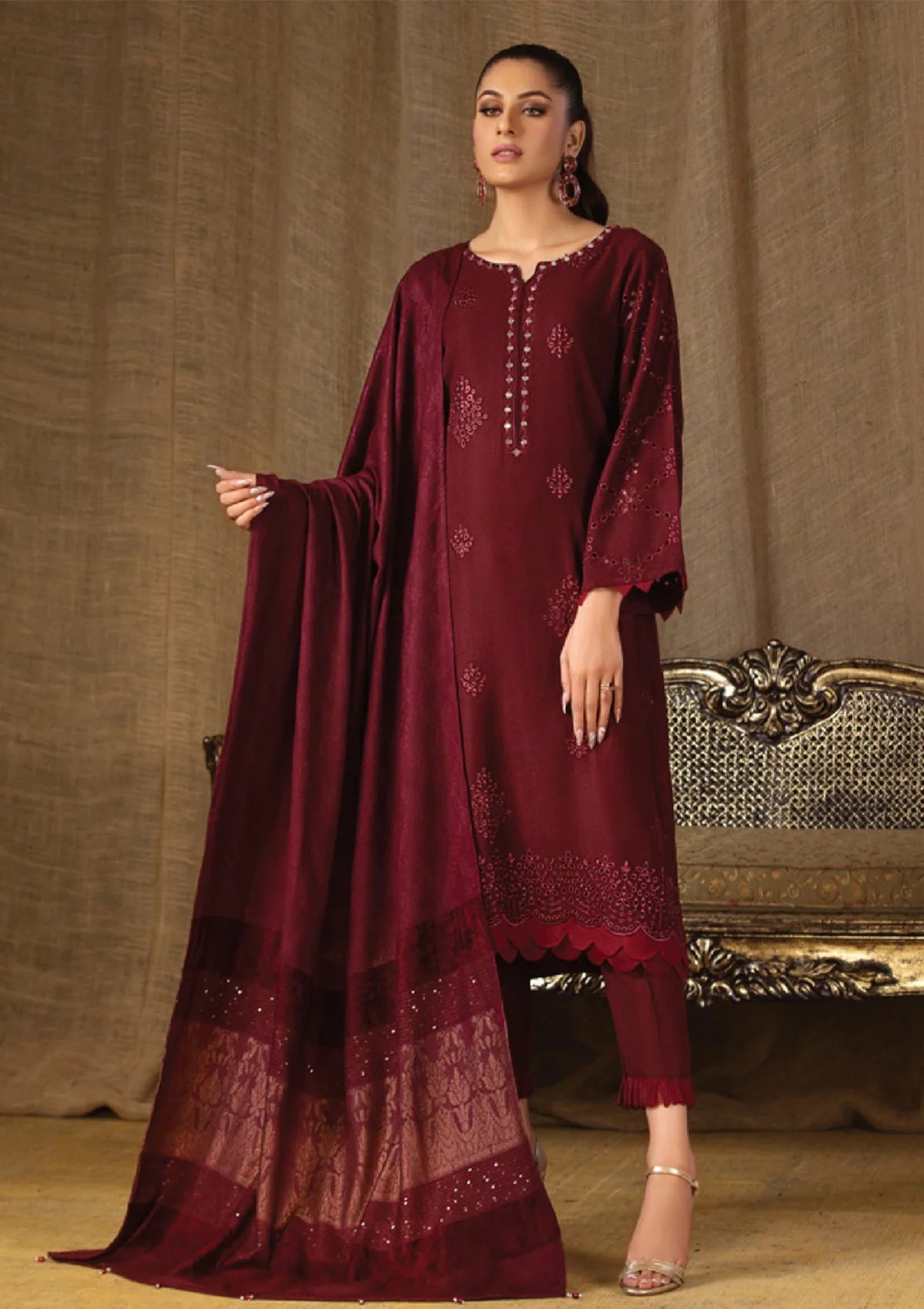 Tehzeeb Emb Leather Peach'23 Vol-06 TL-137 - Mohsin Saeed Fabrics
