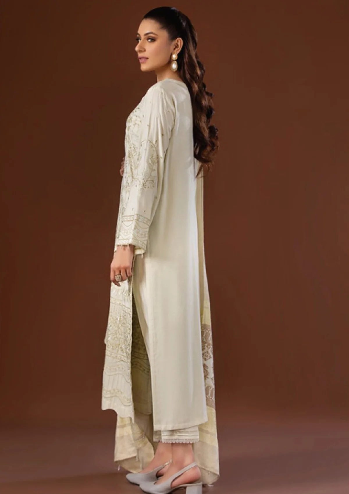 Tehzeeb Emb Leather Peach'23 Vol-06 TL-140 - Mohsin Saeed Fabrics