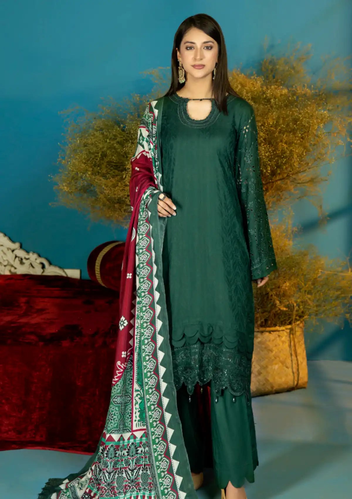 Tehzeeb Emb Chikankari Self Linen'23 TL-142 - Mohsin Saeed Fabrics