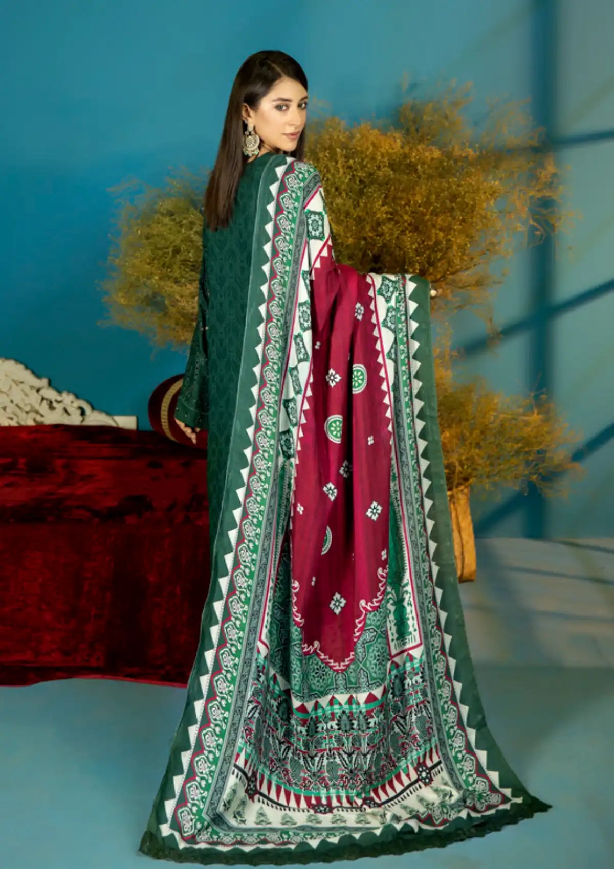 Tehzeeb Emb Chikankari Self Linen'23 TL-142 - Mohsin Saeed Fabrics