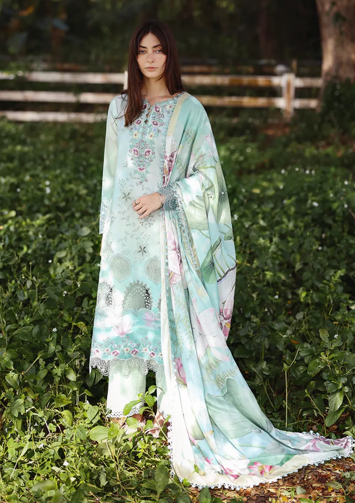 Mushq Solace Ombre Chikankari'26 D-08 Tranquil Muse